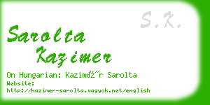 sarolta kazimer business card